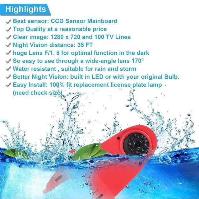 Alt view image 4 of 5 - HD 1280x720 Pixels 1000 TV Line 3rd Brake Light Reversing Camera Brake lamp Parking Camera Replacement for Ford Transit Connect 2014-2017 Transporter Business MPV SUV Bus Waterproof Night Vision