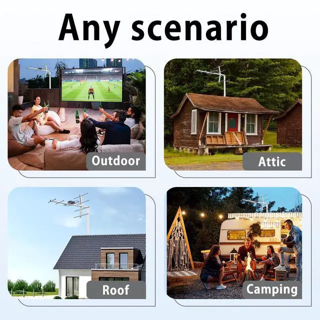 Alt view image 5 of 5 - Digital TV Antenna Outdoor,HD Antenna for Smart TV, Supports Attic/Roof Antenna,360Reception 4K 1080P and 32.6ft Cable & Long Range
