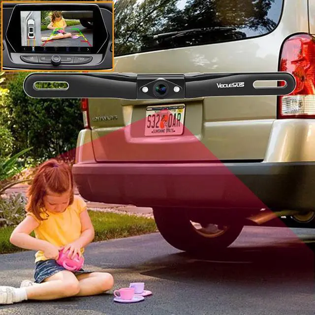 Alt view image 5 of 5 - HD Backup Camera VECLESUS VC1 Car Rear View License Plate Back up Camera, Wide View Angle Night Vision Waterproof Easy Installation 720P Universal Backup Camera for Car, Sedan, Pickup, SUV and Truck