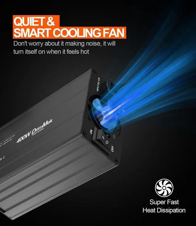 Alt view image 5 of 5 - 400W Car Power Inverter 12V to 110V AC24W+65W USB C, Laptop Charger
