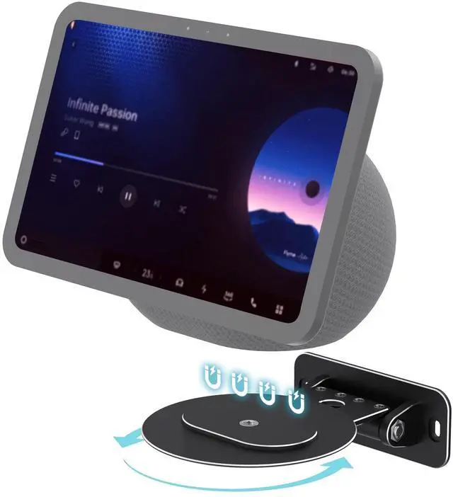 Main image of Letlar Adjustable Wall Mount for Echo Show 11 and Echo Show 8 2025, Save Space Bracket, Easy Installation Mounting, Kitchen Use Mount, Aluminum Wall Bracket (Black)