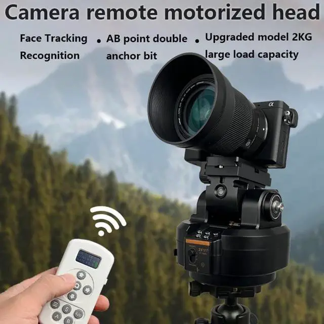 Alt view image 2 of 5 - ZTFON YT-2000 Auto Motorized Rotating Panoramic Head with Remote Control AI Intelligent Follow Function and Live Function Support 2kg70.5 Ounce Camera Phone Pan Tilt Video Tripod Head Stabilizer