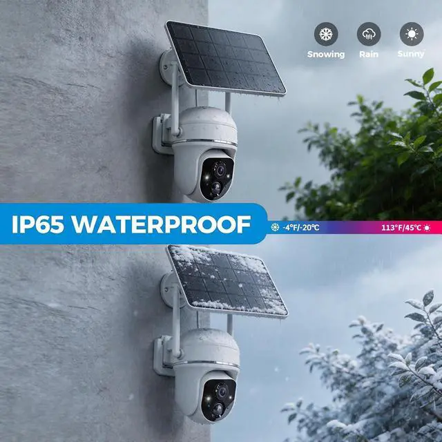 Alt view image 3 of 5 - Goalake 2026 5MP Solar Security Camera Wireless Outdoor PTZ with 360View, AI Motion Detection, 2-Way Talk, Spotlight & Siren, IP65 Weatherproof, Cloud/512GB SD Storage (Pre-Inserted a SD Card)