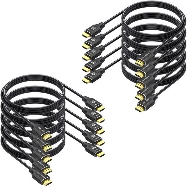 Main image of URELEGAN HDMI Cable 3FT 10-Pack Black,High Speed 4K HDMI 2.0 Cord Pack with Ethernet/ARC, 3D, HDCP 2.2, HDR-Compatible with PC, Monitor, Roku/LG/TV/PS4 PS5/Xbox/Switch/Soundbar and More