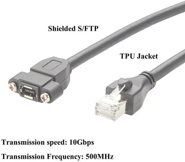 Alt view image 4 of 5 - Plinkwirekb IX A Key to RJ45 Cat6A Ethernet Cable 10Gbps Shielded IX40G-A-10P-JC(7.0) IX Type A Female to RJ45 Plug Screw Panel Mount Cord for Industrial Camera Machine Vision Robotic(0.3M/0.98FT)