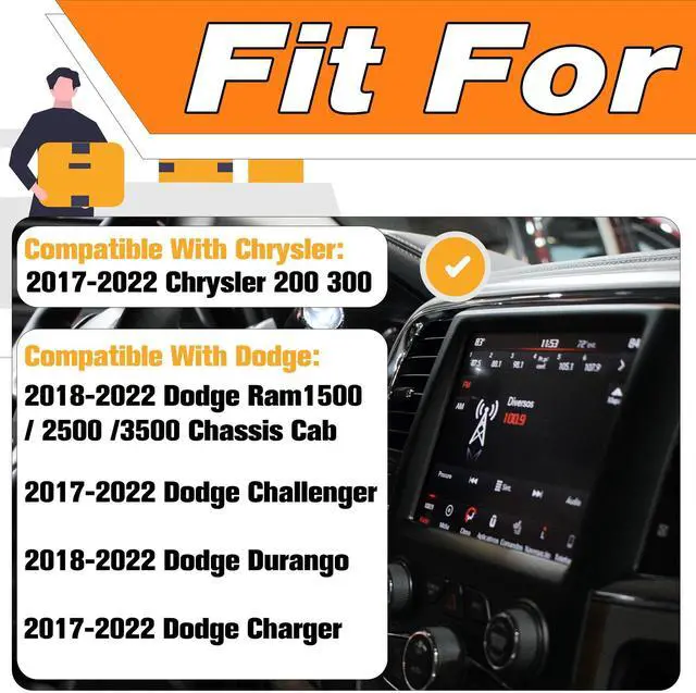 Alt view image 2 of 5 - 8.4" Uconnect Touch Screen 4C UAQ LCD Monitor Radio Navigation Compatible with Dodge Ram Chrysler Charger Jeep Cherokee Wrangler Gladiator Compass 2017-2022. LA084X01(SL)(02)