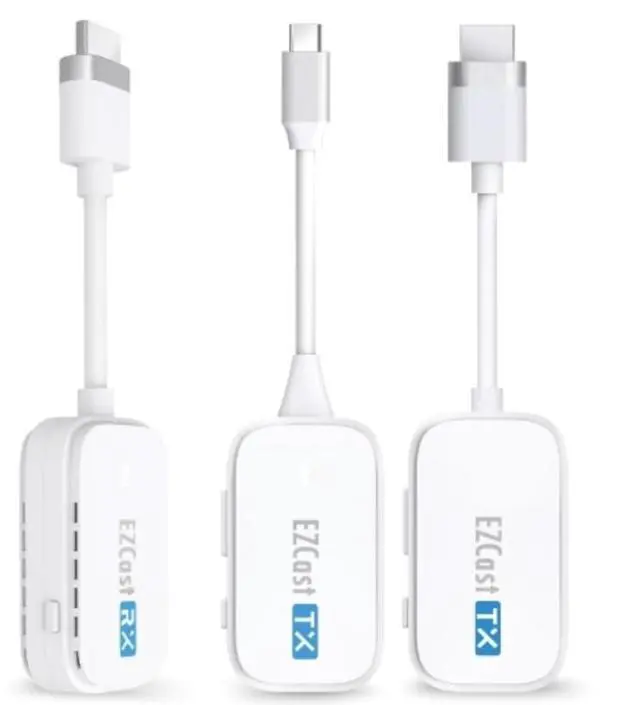 Main image of EZCast Wireless Transmitter & Receiver Kit HDMI & Type-C Transmitter and HDMI Receiver, Ultra-Low Latency, Plug & Play for PC, Laptop, Projector