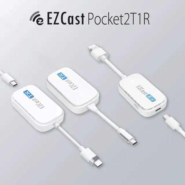 Alt view image 4 of 5 - EZCast Wireless Transmitter & Receiver Kit HDMI & Type-C Transmitter and HDMI Receiver, Ultra-Low Latency, Plug & Play for PC, Laptop, Projector