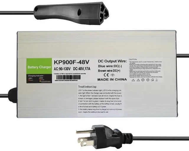 Main image of aunstarwei 17 AMP Golf Cart Charger for 48 Volt EZGO RXV & TXT with 3 Pin Triangular Plug-Lead Acid Battery