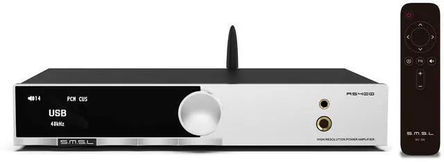 Main image of SMSL AS400 Power Amplifier DAC Headphone Amp 165W x2 2.1 Channel MA5332MS MM Phono Amp Bluetooth 5.1 CS43131 MQA CD DAC Preamp 4.4mm/6.35mm RCA/BT/USB/Opt/Coax/Phono/12S Input 768K/32Bit XMOS XU316
