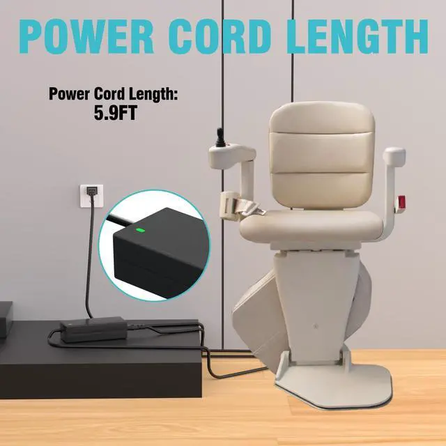 Alt view image 3 of 5 - for 2402 Stair Lift Charger Compatible with Bruno Stair SRE-1540, SRE-1550, SRE-2000, SRE-2010 Elite, CRE-2110 Curved, CRE-2100, SRE-2750,OER-2402, BCR-24018 Power Supply Cord