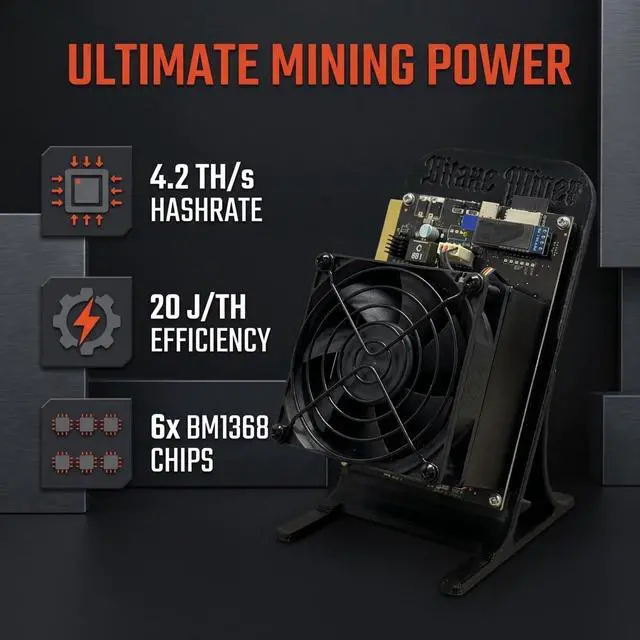 Alt view image 2 of 5 - Bitcoins Miner Bitaxes Supra Hex 703 Solo BTC Crypto Miner BM1368 6Chips 4.2TH/S 2.4GHz WiFi Asic Miner Home Use 110W, Black