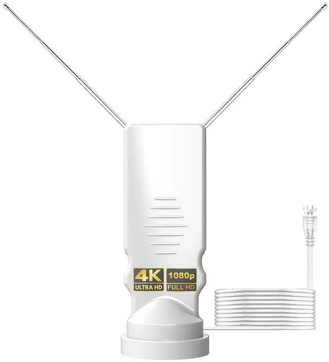 Main image of Rabbit Ear TV Antenna for Smart TVs, Indoor HDTV Antenna for Free Local Channels, UHF VHF Digital TV Antenna, 4K 1080p Ready, Easy Setup for Smart & Older TVs (Lus-210-White-02-260514)