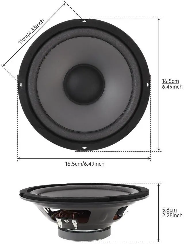 Alt view image 2 of 5 - DriSentri Car Audio Loudspeakers, 2pcs 6.5 Inch 600W 2-Way Car HiFi Coaxial Speaker Vehicle Door Auto Audio Music Stereo Full Range Frequency Speakers