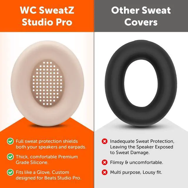 Alt view image 3 of 5 - WC SweatZ Studio Pro - Protective Earpad Covers for Beats Studio Pro Made by Wicked Cushions ^^ Sweatproof & Easily Washable ^^ Moon