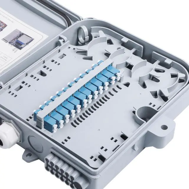 Alt view image 2 of 5 - KETGUFF 12 Core Fiber Distribution Box, ABS Plastic FTTH Fiber Distribution Box-12 Port Fiber Optic Terminal Junction Splitter Box for Ourdoor/Indoor with LC Fiber Optical Adapter