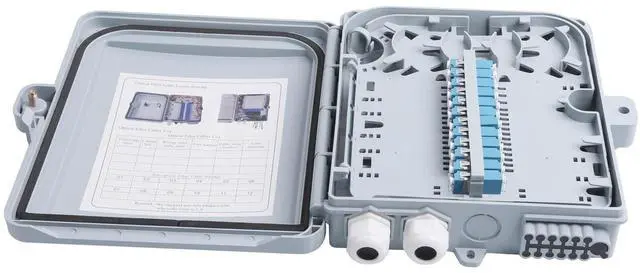 Main image of KETGUFF 12 Core Fiber Distribution Box, ABS Plastic FTTH Fiber Distribution Box-12 Port Fiber Optic Terminal Junction Splitter Box for Ourdoor/Indoor with LC Fiber Optical Adapter