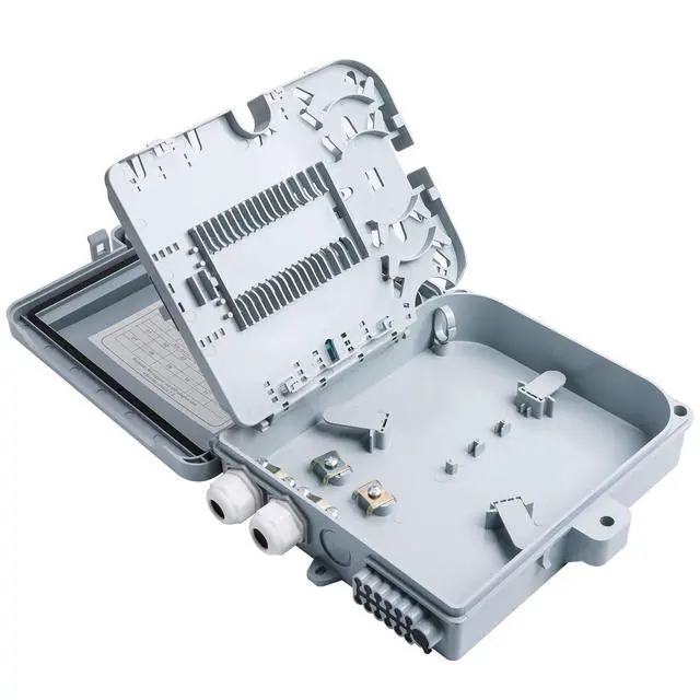 Alt view image 3 of 5 - KETGUFF 12 Core Fiber Distribution Box, ABS Plastic FTTH Fiber Distribution Box-12 Port Fiber Optic Terminal Junction Splitter Box for Ourdoor/Indoor with LC Fiber Optical Adapter