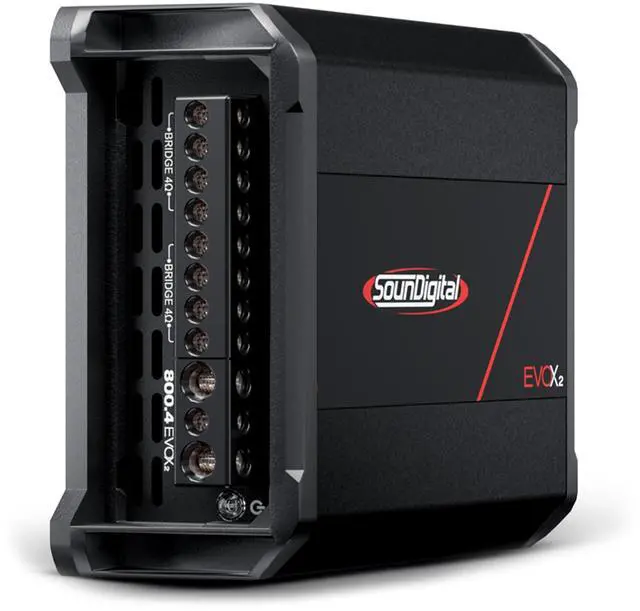Alt view image 2 of 5 - SounDigital EVOX2 800.4-4 Ohm 4-Channel 800W RMS Bridged Power Car Amplifier