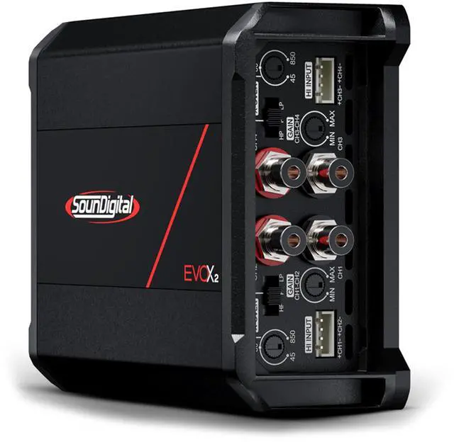 Alt view image 3 of 5 - SounDigital EVOX2 800.4-4 Ohm 4-Channel 800W RMS Bridged Power Car Amplifier