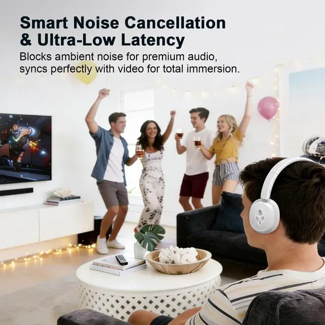 Alt view image 3 of 5 - Wireless Headphones for TV, TV Headphones Wireless for Seniors with Transmitter Charging Base, 3 Audio Modes & Low Latency & Blutooth 5.4, Bluetooth Headphones for TV Watching, Gifts for