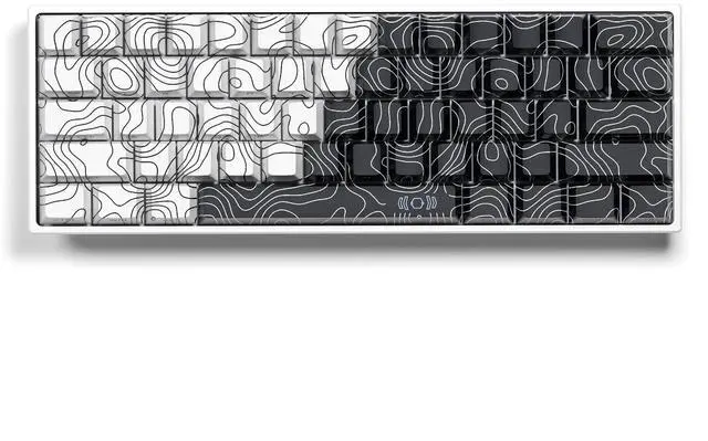 Main image of XVX Topographic PBT Keycaps, Shine Through Keyboard Keycaps, White/Black Cherry Profile Keyboard caps, Side Printed Keycap Sets Suitable for Gateron Cherry MX Switches Mechanical Keyboard-Only Keycaps