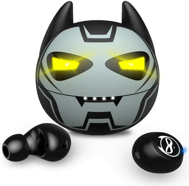 Main image of AMAFACE Gray Wireless Bluetooth 5.0 Earbuds, B88-1, IPX5 Waterproof, 36H Playtime, Built-in Mic, LED Display, USB-C, for Kids, Boys, Adults, Gaming