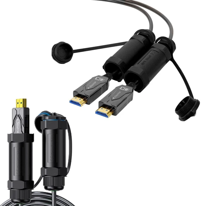 Main image of DTECH 8K HDMI Fiber Optic Cable 2.1 4K 120Hz 8K60Hz 48Gbps High Speed HDR eARC HDCP 2.2 Outdoor Armored Long HDMI Cord 32 ft Waterproof IP68 for Monitor Laptop Gaming TV Xbox PS4/PS5, Unidirectional