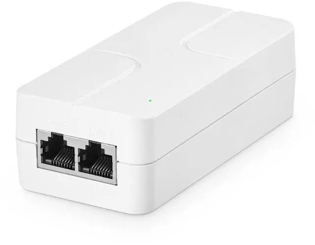Main image of 2.5 Gigabit PoE Injector 30W, Supports IEEE 802.3af/at, YuLinca White Compact Power Over Ethernet Adapter, Plug and Play, Fanless Wall Mount Design with LED Indicator