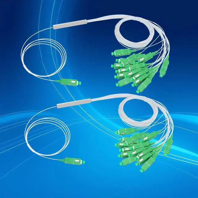 Main image of fyboptwu - 2 Packs 1x16 Optical Splitter 0.9 SM SC/APC PLC Micro Fiber Optic Splitter for Home Wiring, Engineering Project, Fiber LAN