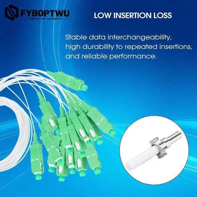Alt view image 4 of 4 - fyboptwu - 2 Packs 1x16 Optical Splitter 0.9 SM SC/APC PLC Micro Fiber Optic Splitter for Home Wiring, Engineering Project, Fiber LAN