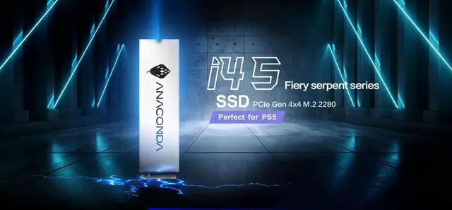 Alt view image 2 of 5 - MINPO ANACOMDA 2TB DRAM-Less NVMe SSD, Up to 7000MB/s Read & 6000MB/s Write, PCIe Gen4x4 M.2 2280 Internal Gaming SSD with SLC Caching, PS5 Compatible, i4S Series, Made in Taiwan