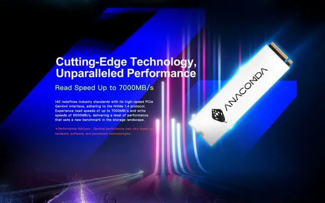 Alt view image 3 of 5 - MINPO ANACOMDA 2TB DRAM-Less NVMe SSD, Up to 7000MB/s Read & 6000MB/s Write, PCIe Gen4x4 M.2 2280 Internal Gaming SSD with SLC Caching, PS5 Compatible, i4S Series, Made in Taiwan