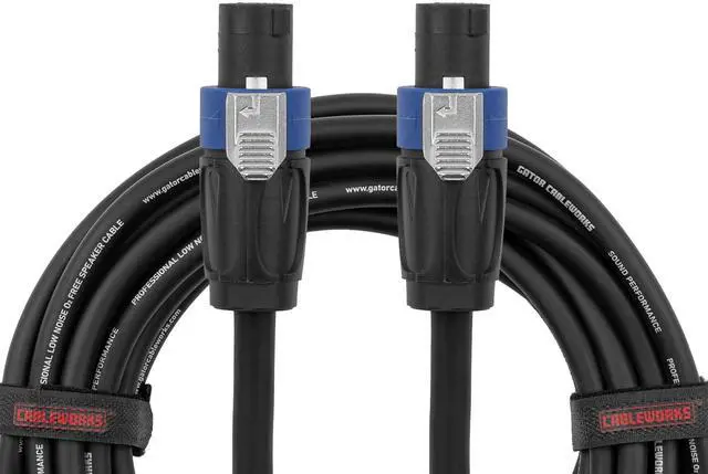 Main image of Cableworks By Gator Cases Composer Series Deluxe 15 Foot Twist Lock Connector to Twist Lock Connector Speaker Cable, (GCWC-SPK-15-2TL)