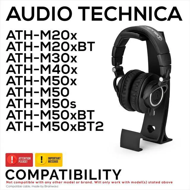 Alt view image 2 of 5 - Replacement Velour Earpads for Audio Technica ATH-M50X, M50xBT, M50RD, M40X, M30X, M20X, SX1 & MSR7 Headsets. Soft Velour & Memory Foam for Extra Comfort & Durability By Brainwavz (Black)