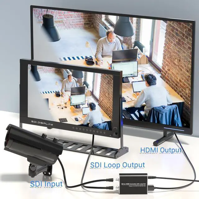 Alt view image 5 of 5 - MISOTT SDI to HDMI Converter with Loop Out, 1080P HDMI Adapter - Compatible with 3G/HD/SD-SDI, Auto Format Detection and Audio De-embedder