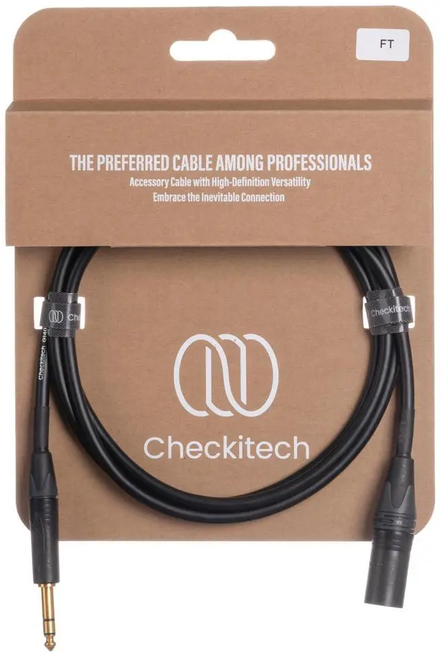 Main image of Checkitech Gratify G1401 Balanced 1/4-inch TRS Male to XLR Male Patch Cable with Neutrik Gold Contacts (10 Foot)