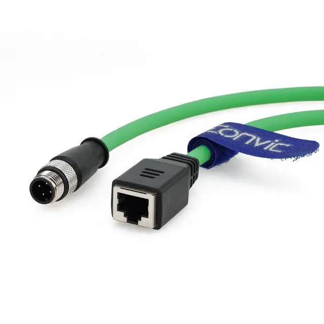Alt view image 2 of 5 - Eonvic Industrial Ethernet M12 4 Pin Male D-Code to RJ45 Female High Flex Cat6 Shielded Extension Cable, 4pin Male M12 to RJ45 Female 30CM