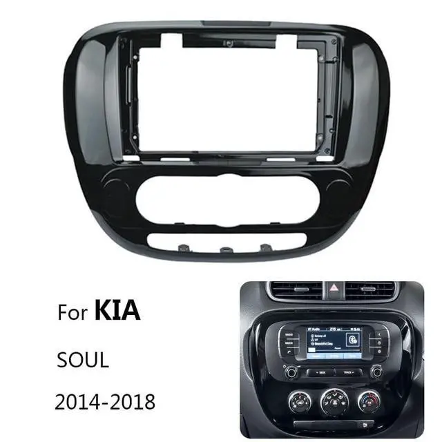 Alt view image 3 of 4 - Fits for Kia Soul 2014-2018 Car Radio Stereo Fascia Frame Double DIN 9 inch Dash Installation Mounting Kit