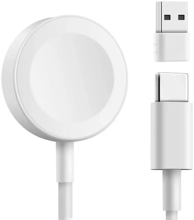 Main image of aceyoon 3ft USBC Watch Charger with USB Adapter for iWatch Portable 1M Fast Charging Cord Compatible for Apple Watch Series1-9 / SE1-2 / Ultra Type-C Wireless Magnetic Charging