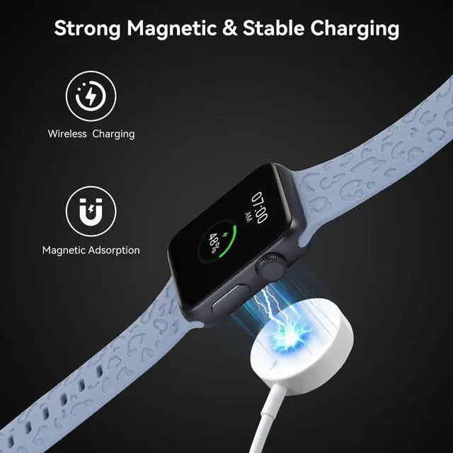 Alt view image 3 of 5 - aceyoon 3ft USBC Watch Charger with USB Adapter for iWatch Portable 1M Fast Charging Cord Compatible for Apple Watch Series1-9 / SE1-2 / Ultra Type-C Wireless Magnetic Charging