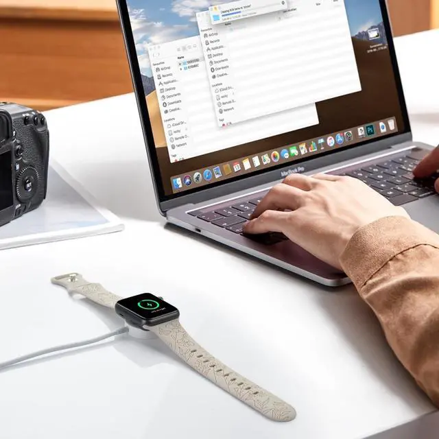 Alt view image 5 of 5 - aceyoon 3ft USBC Watch Charger with USB Adapter for iWatch Portable 1M Fast Charging Cord Compatible for Apple Watch Series1-9 / SE1-2 / Ultra Type-C Wireless Magnetic Charging