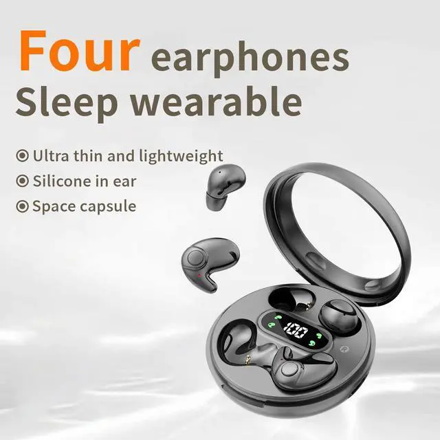 Alt view image 5 of 5 - APZXTRK Earbuds,Mini Invisible Sleep Earbuds,Bluetooth 5.4 Ultra-Stylish Headphones for Sleep,Comfortable Blocking Noise,2-Pack Small mini Invisible Wireless Earbuds for Sleeping (White)