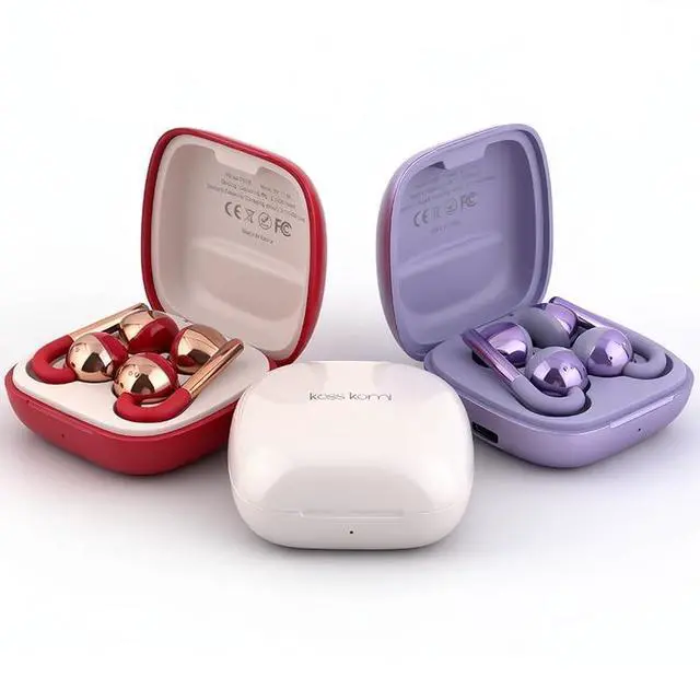 Alt view image 2 of 5 - Soinf Open Earphones with Exquisite Earrings, Women's Bluetooth Wireless Earphones with Noise Reduction, Suitable for Work, Fitness, Sports, Daily wear, Gifts (Black Ear Accessories)