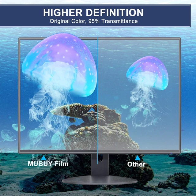 Alt view image 5 of 5 - 2 Pack 24" Anti Glare Matte Screen Protector for Sceptre/LG/Dell/HP/Acer/ViewSonic/ASUS/Aoc/Samsung/KOORUI/InnoView/CRUA/BenQ/SANSUI Diagonal 24" 16:9 LED PC Screen Gaming Monitor (20
