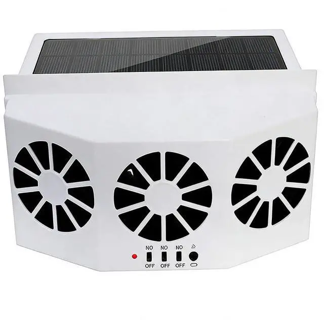 Main image of TOTMOX Solar Car Exhaust Fan 3 Exhaust Ports, Car Radiator Fan, Car Energy Saving Air Vent Radiatorfor General Types of Cars, Air Purifiers 2W ABS(White)