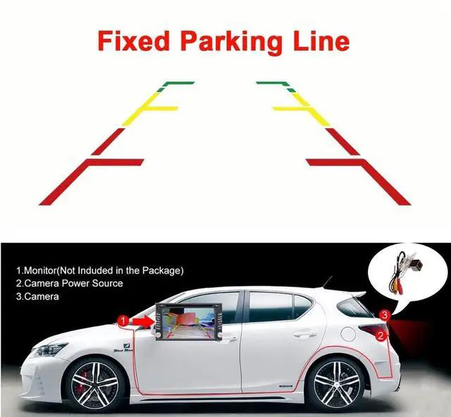Alt view image 5 of 5 - Vlicevrn HD Fisheye Vehicle Car Rear View Camera Night Vision Backup Parking Camera for Toyota REIZ 4D MK1 / Mark X 4D MK1 / Prius/Land Cruiser LC100 LC120 LC200/Prado (Golden Fisheye Fixed)