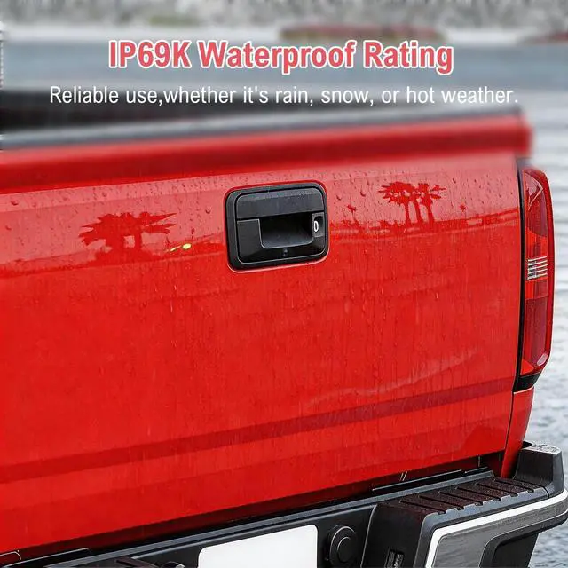 Alt view image 4 of 5 - Tailgate Handle Backup Camera Rear View Camera for Silverado Sierra 1500 2014-2018 for Sierra 2500HD 3500HD Canyon 2015-2018 RCA Input Reverse Camera, IP69K Waterproof for Trucks