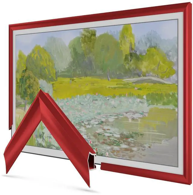 Main image of Candy Apple Red Prismatic 65" Alloy Deco TV Frame - Compatible ONLY with Samsung The Frame TV and Pro TVs (Fits 2021-2026, LS03A, LS03B,LS03C,LS03D,LS03FA,LS03FW)