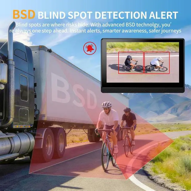 Alt view image 2 of 5 - Fookoo 1080P AHD Wired Backup Camera System, 7" Touchscreen Monitor Blind Spot Detection 10G Vibration-Proof Rear Camera for Tractor Truck Excavator Caravan Skid Steer Harvester MP3 MP5 Waterproof DVR